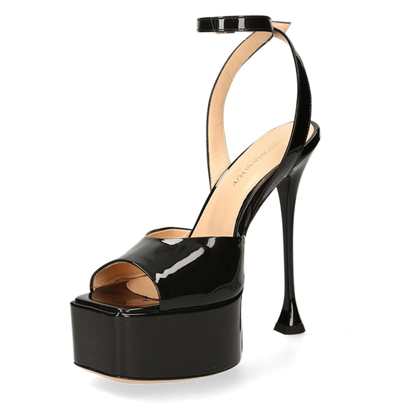 Vittoria Renzi Sandales en Cuir noires - Talon 10 cm