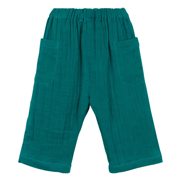 Arsène et Les Pipelettes Pantalon Femi Double Voile de Coton | Bleu canard