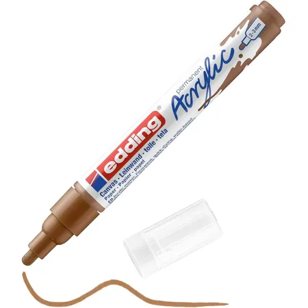 edding 5100 Acrylmarker medium - haselnuss - 1 Acrylstift wasserfest - mittlere Rundspitze 2-3 mm