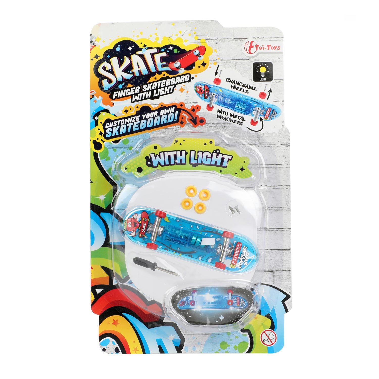 Vinger Skateboard met Licht en Extra wielen