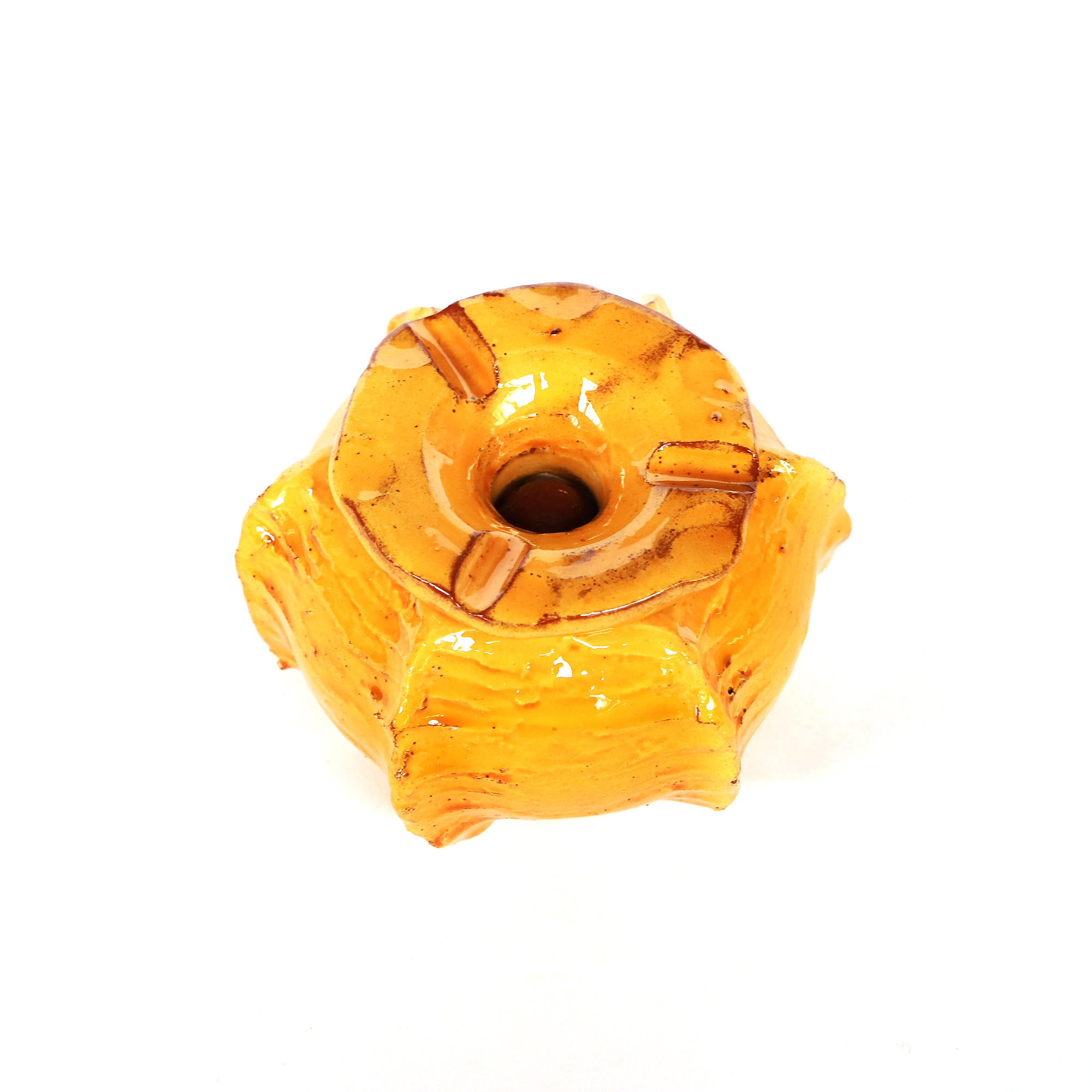 Keramik Aschenbecher gelb, Ø 12 cm, H 9 cm von fischer's lagerhaus