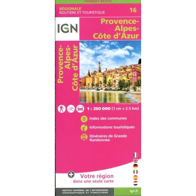 Carte Provence Alpes Côte D'Azur