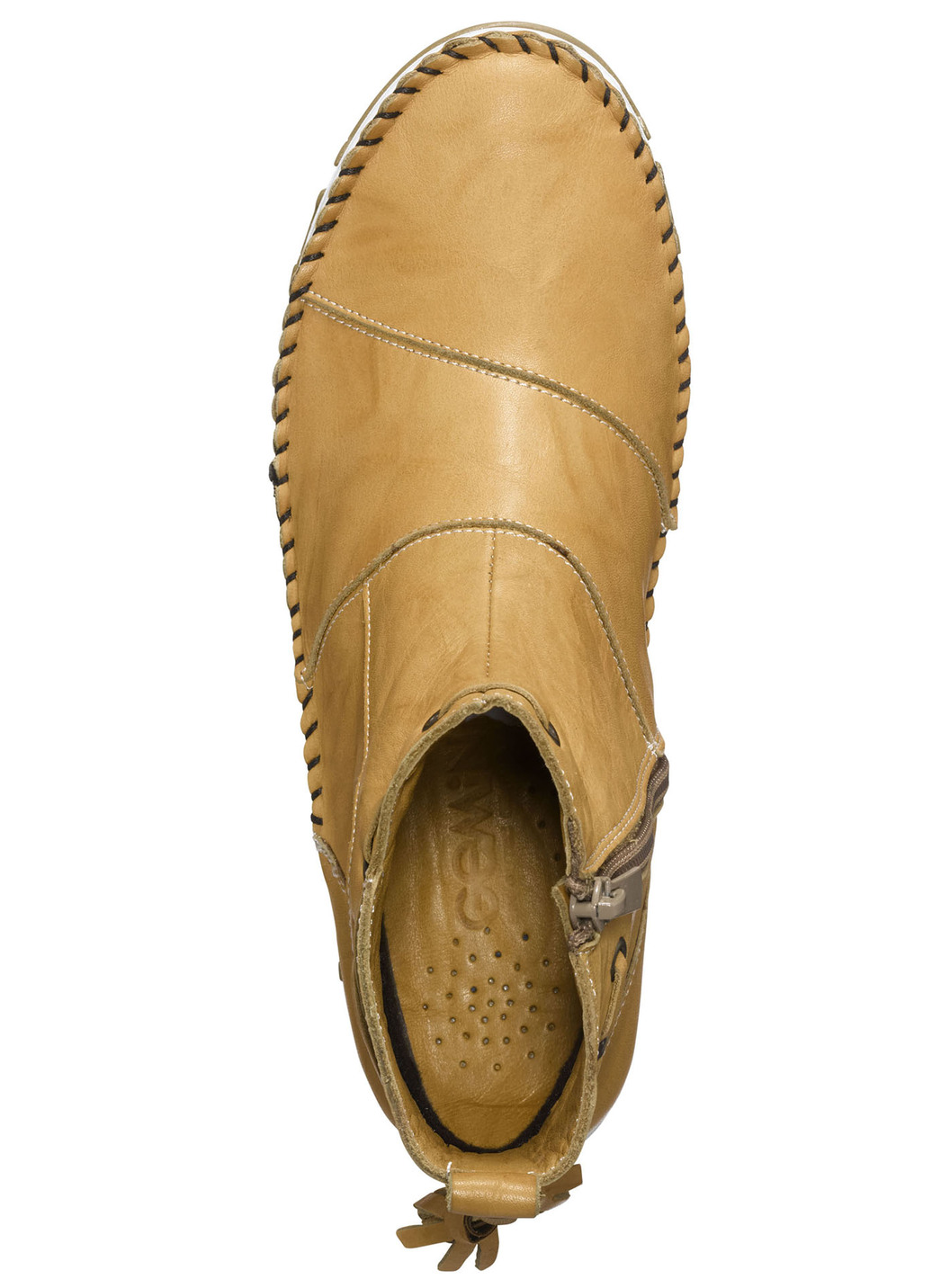Gemini Mokassin-Stiefelette aus Rind-Nappaleder mit Knitter-Struktur