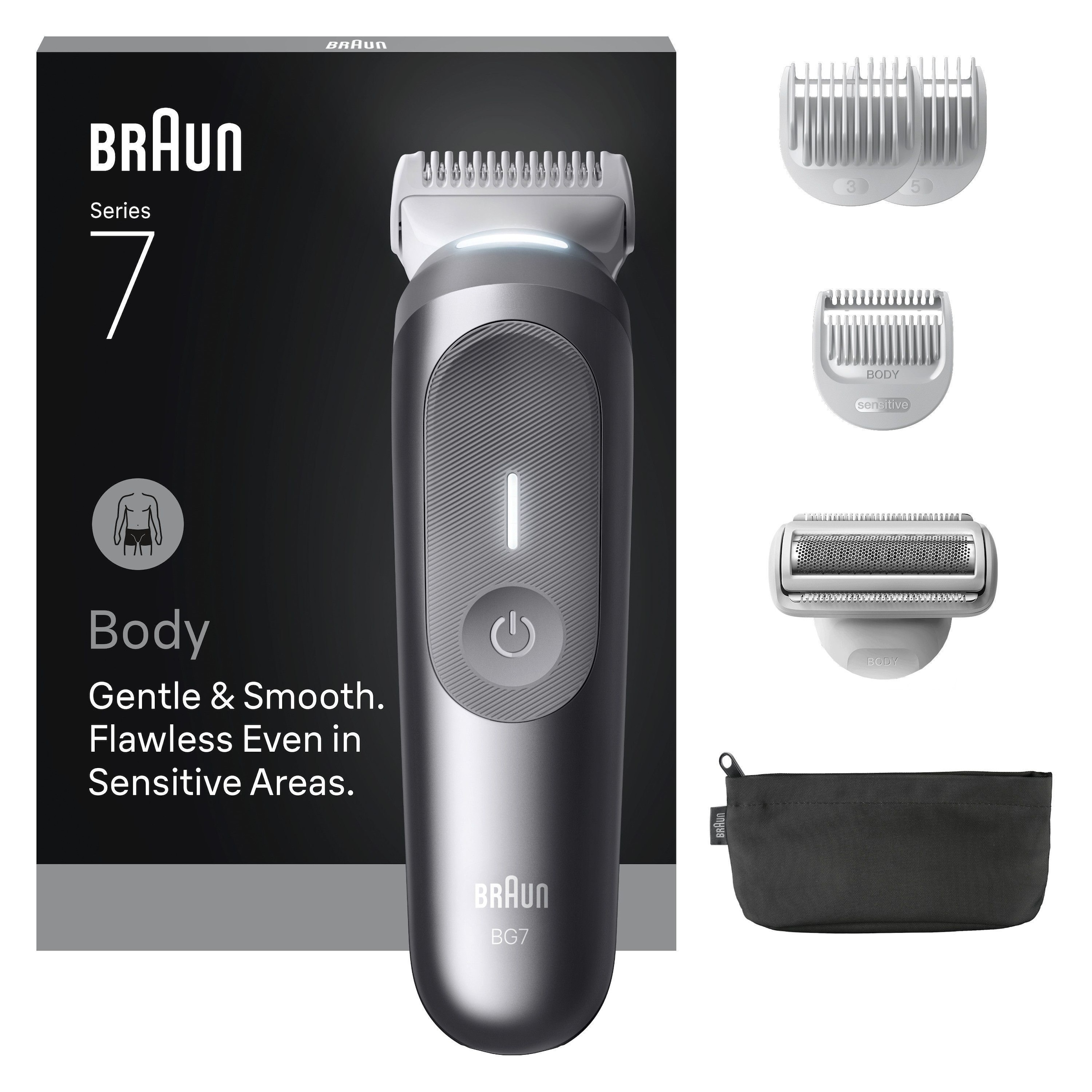 Braun Haarschneider »Body Groomer BG7550« mit Smartlight & SkinGuard, 100 Min Akku, wasserdicht