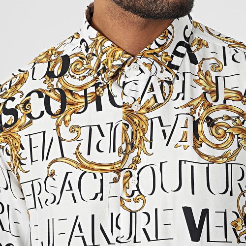 Chemise Manches Longues Print Logo Couture 73GAL2R0 Blanc Renaissance