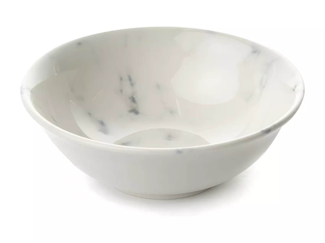 Service vaisselle 18 pièces en porcelaine - Blanc effet marbre - MURCIA