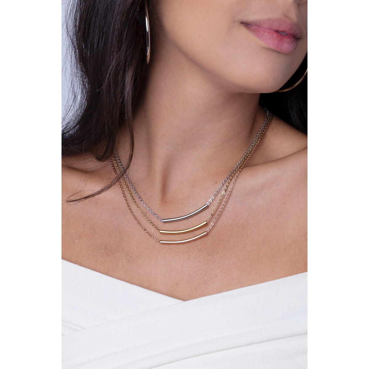 Collier multi-chaînes en Acier