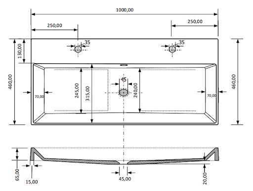 Fontana Kolo wastafelmeubel mat wit 100cm mat witte wastafel 0 kraangaten met ronde spiegel