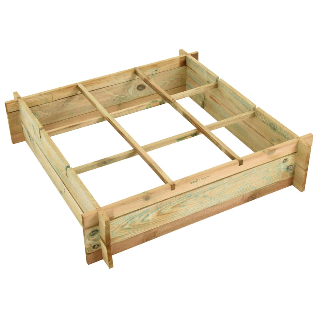 Jardinière lit surélevé plantes fleurs jardin 90 x 90 x 20 cm bois imprégné
