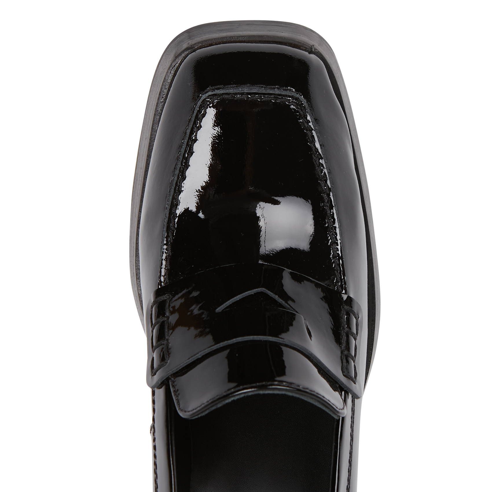 TAKE OFF - Mocassins à talon en cuir verni | Noir
