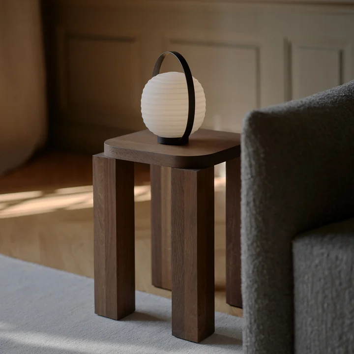 New Works - Lantern Portable Tischleuchte mit Akku, weiss / bronze dunkel