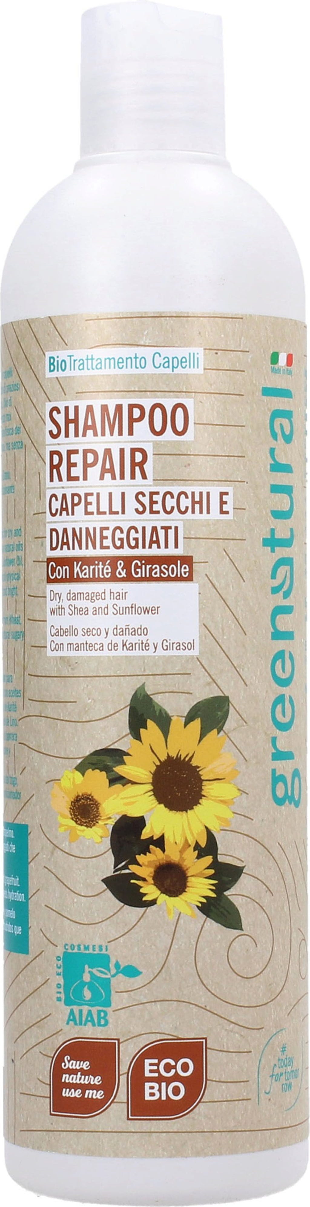 greenatural  Repair-Shampoo Sheabutter & Sonnenblume, 400 ml