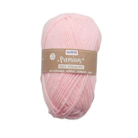 Glorex Premium Wolle aus 100 % Acryl, 50 g, ca. 140 m, rosa