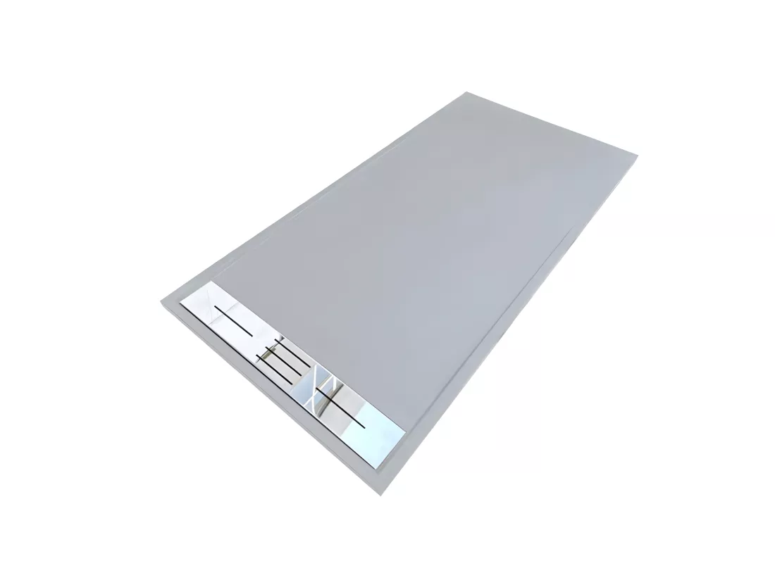 Receveur de douche 90 x 160 cm extra plat LUCIA en SoliCast® surface ardoisée gris