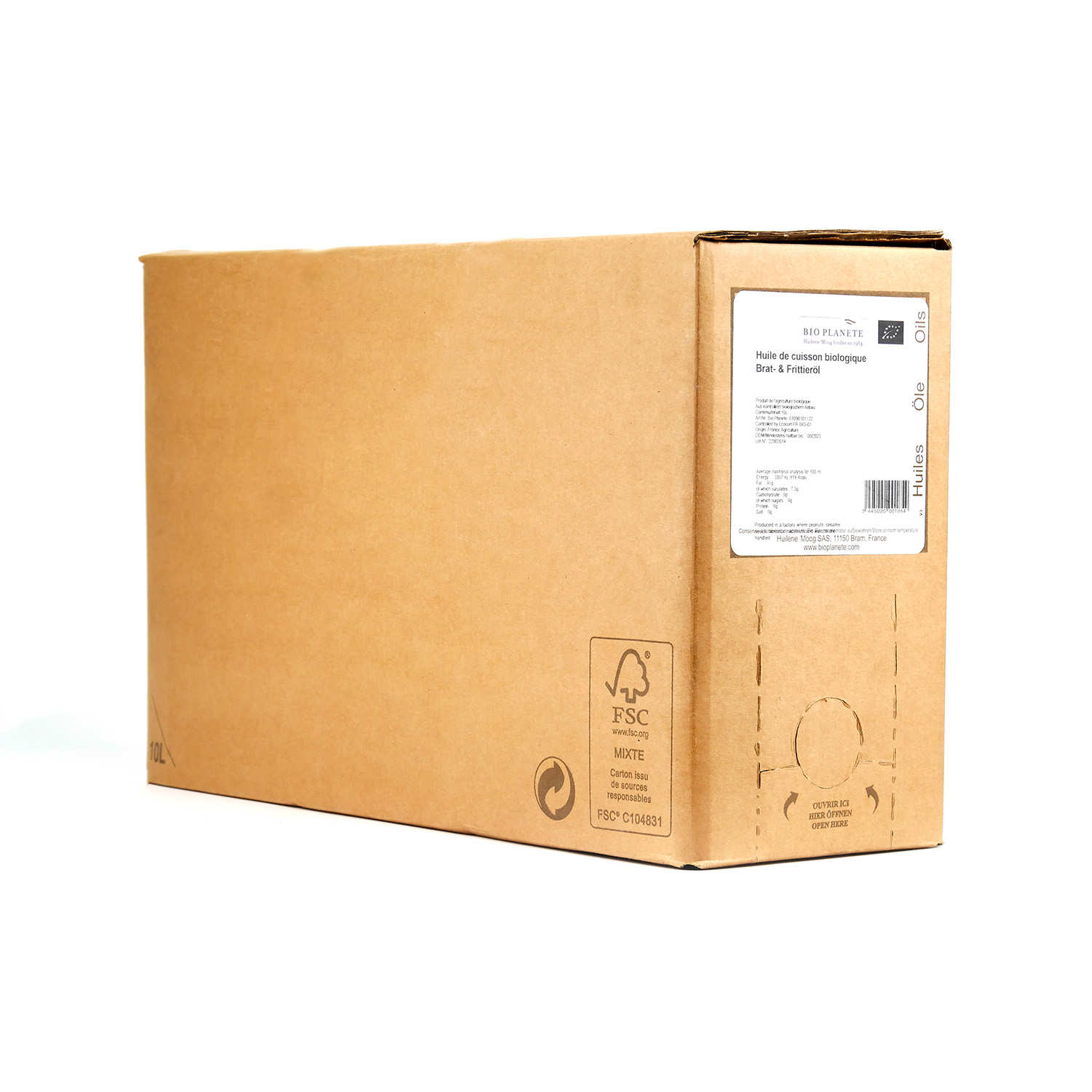 Huile de tournesol désodorisée bio spéciale cuisson en Bag in Box