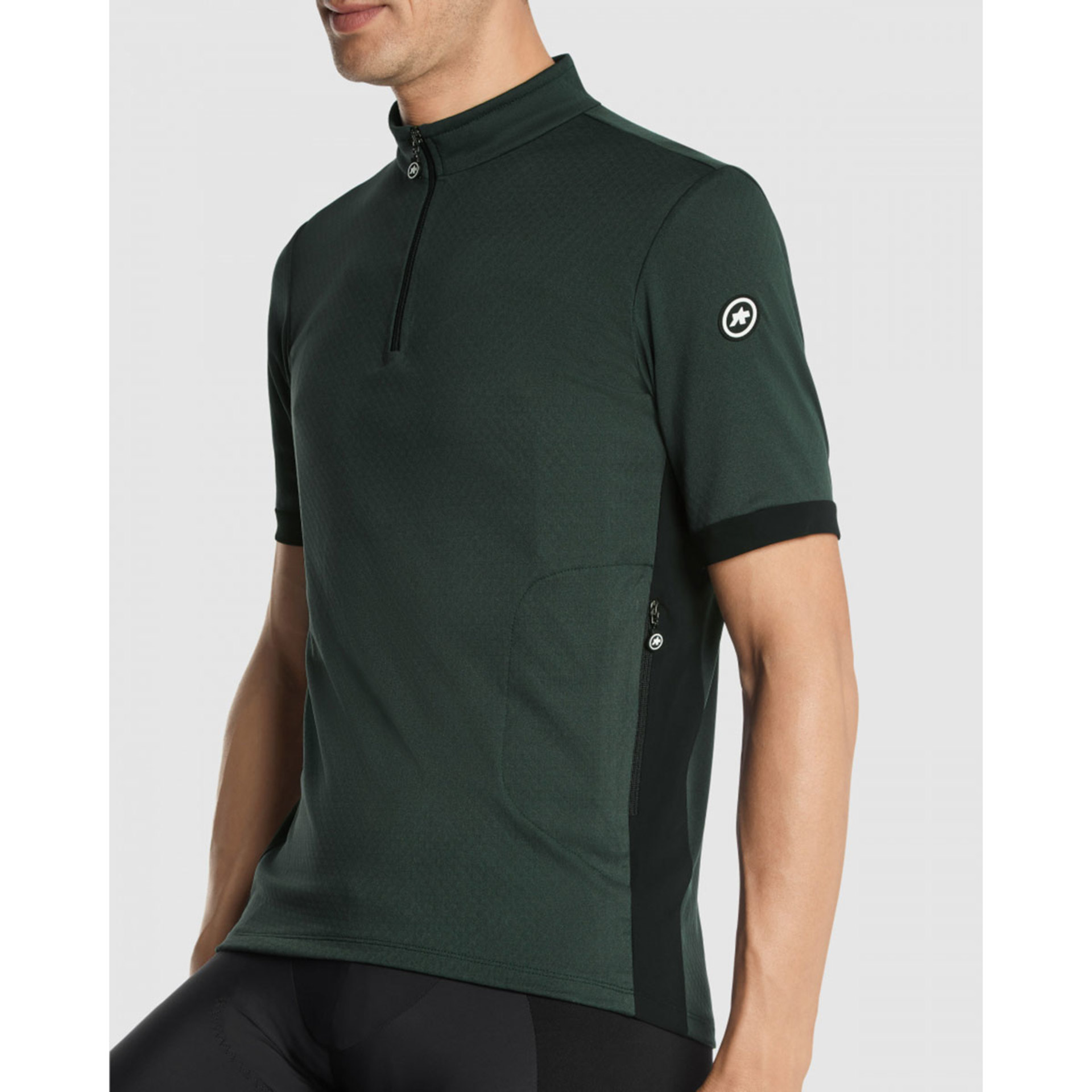 Assos MILLE GTC C2 Gravel Fietsshirt Korte Mouwen Donkergroen/Zwart Heren