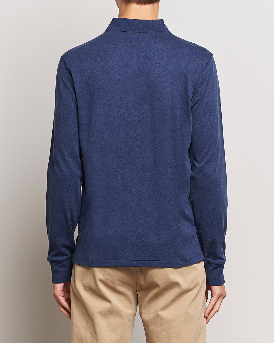 Polo Ralph Lauren Pima Cotton Custom Fit LS Polo Spring Navy Heather