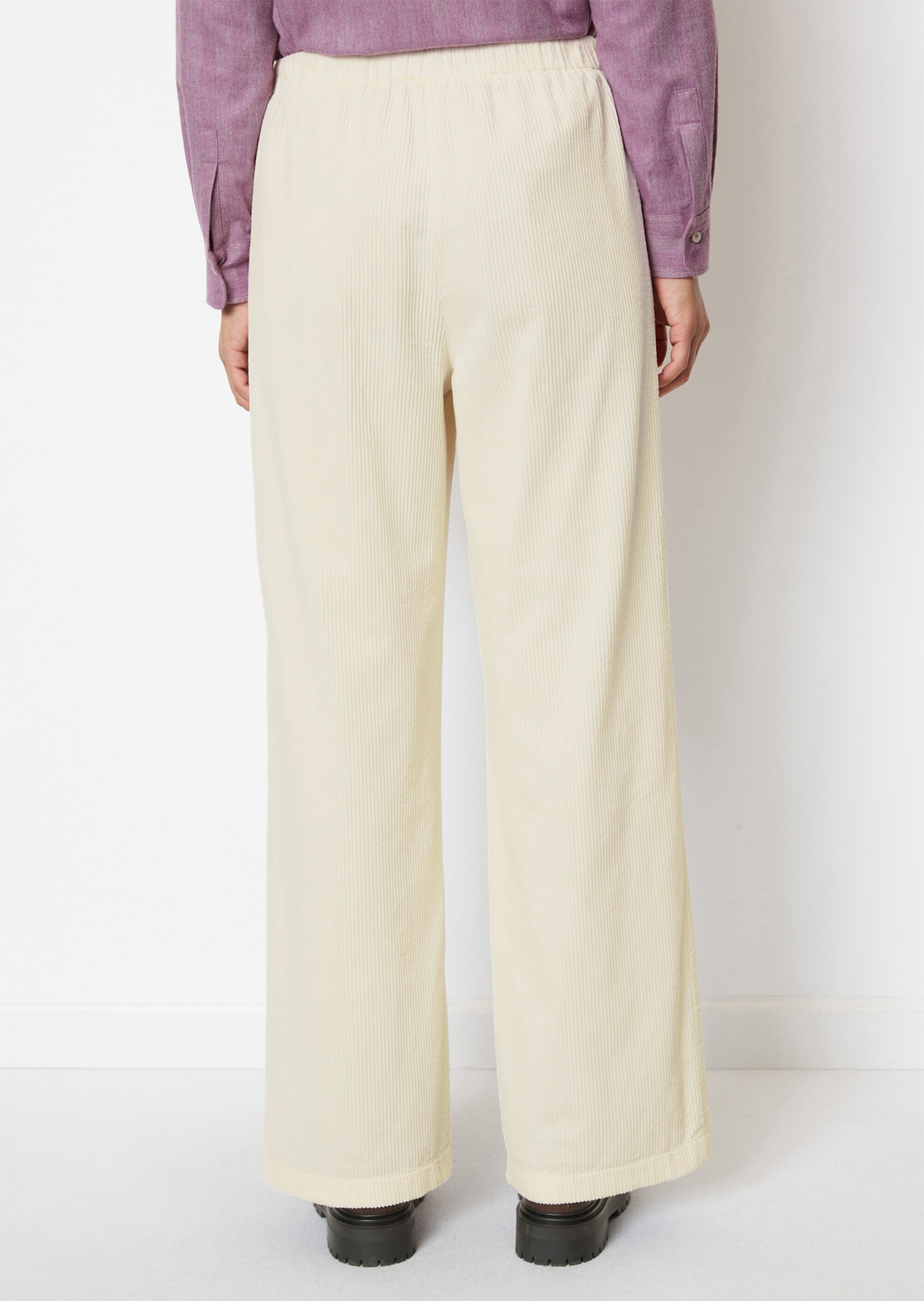 Cordhose straight mit teil-elastischem Bund