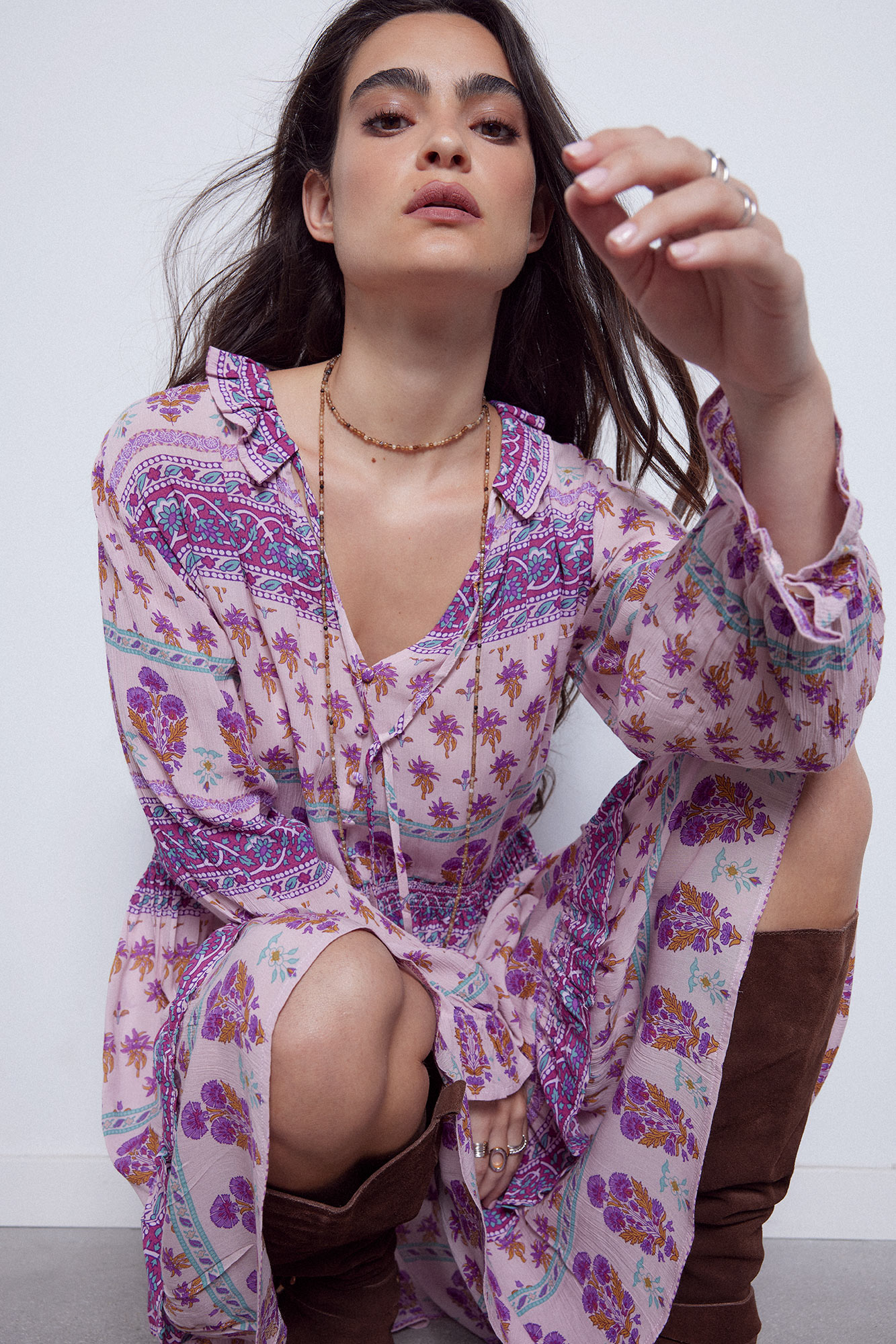 Vestido curto estampado