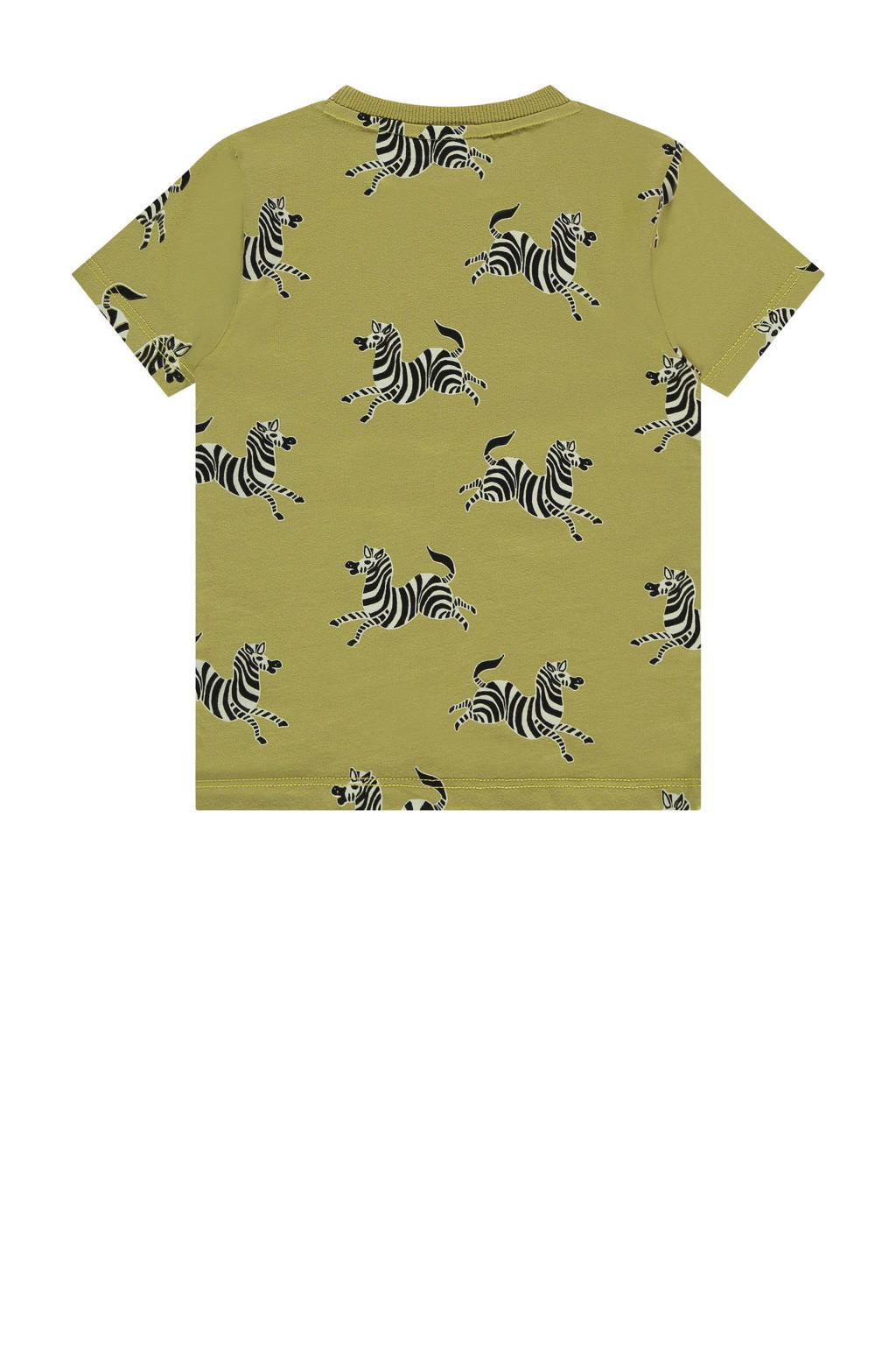 Stains&Stories T-shirt met all over print groen/zwart