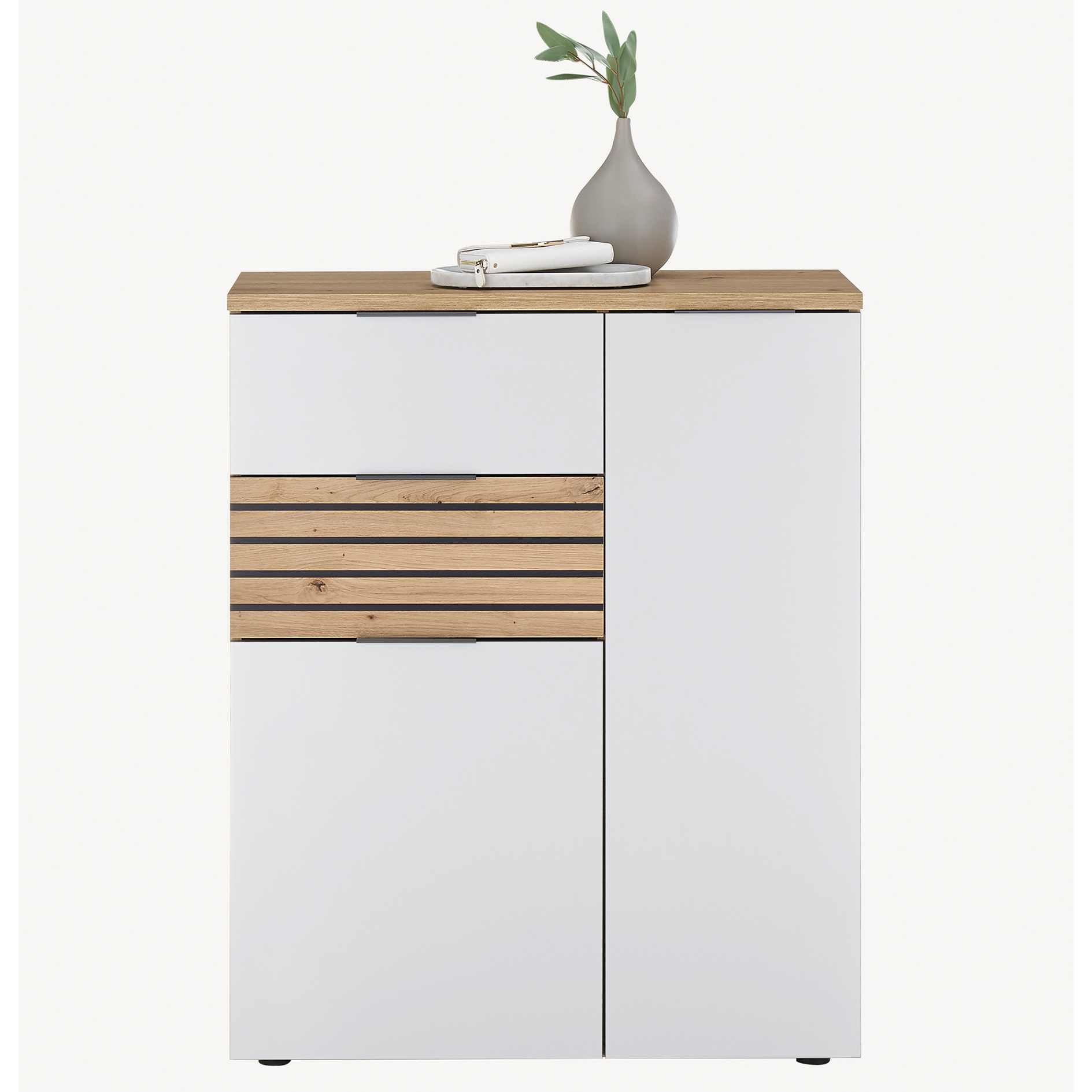 Garderobenkommode - Artisan Eiche - weiß - 85 cm