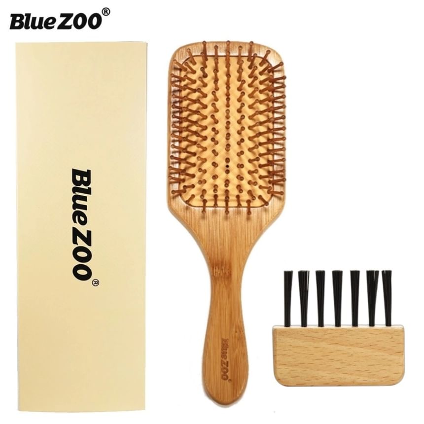 Gizmi - Set: Houten haarborstel + reinigingsborstel