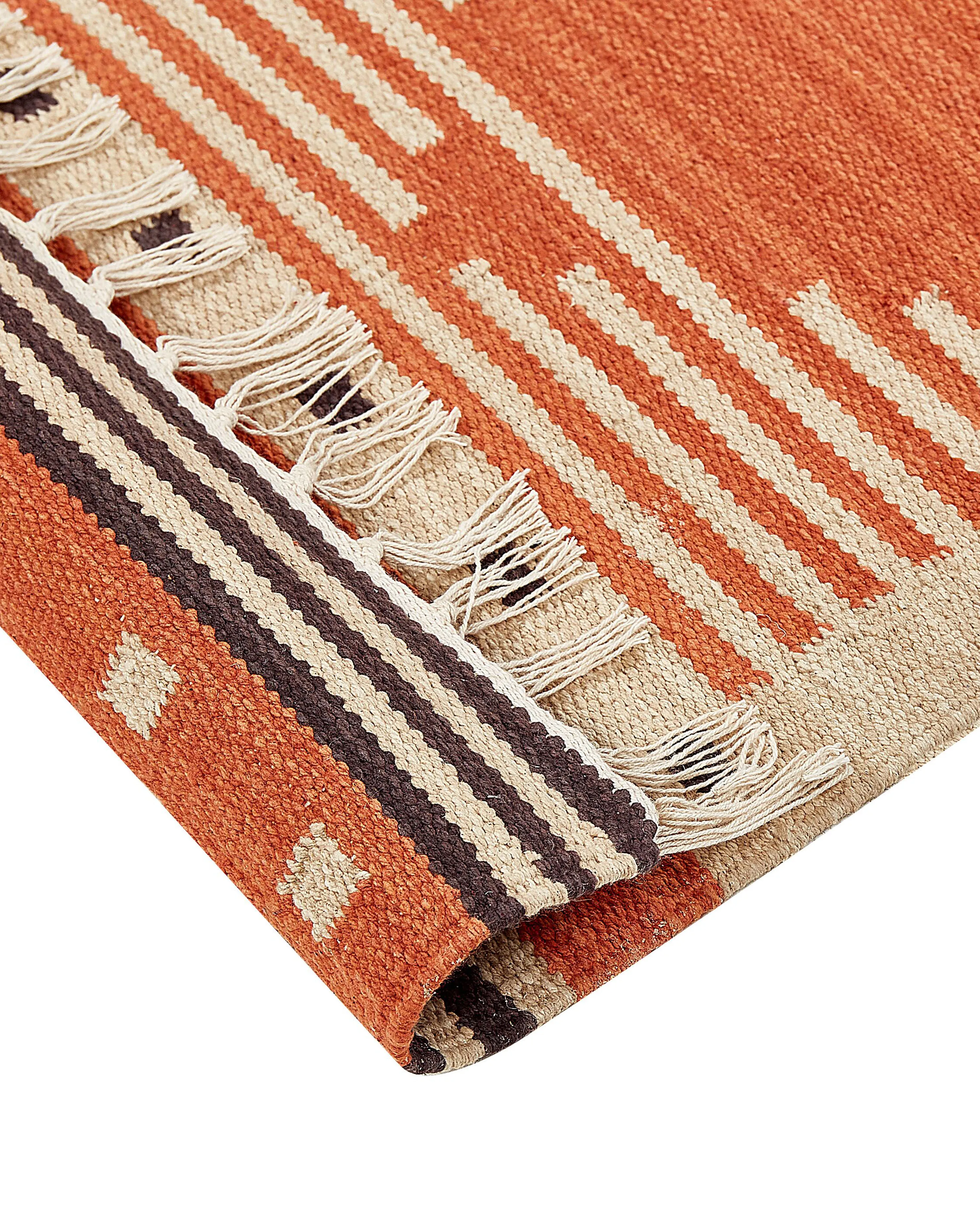 Vloerkleed GAVAR Oranje 80 x 300 cm Katoen Kelim