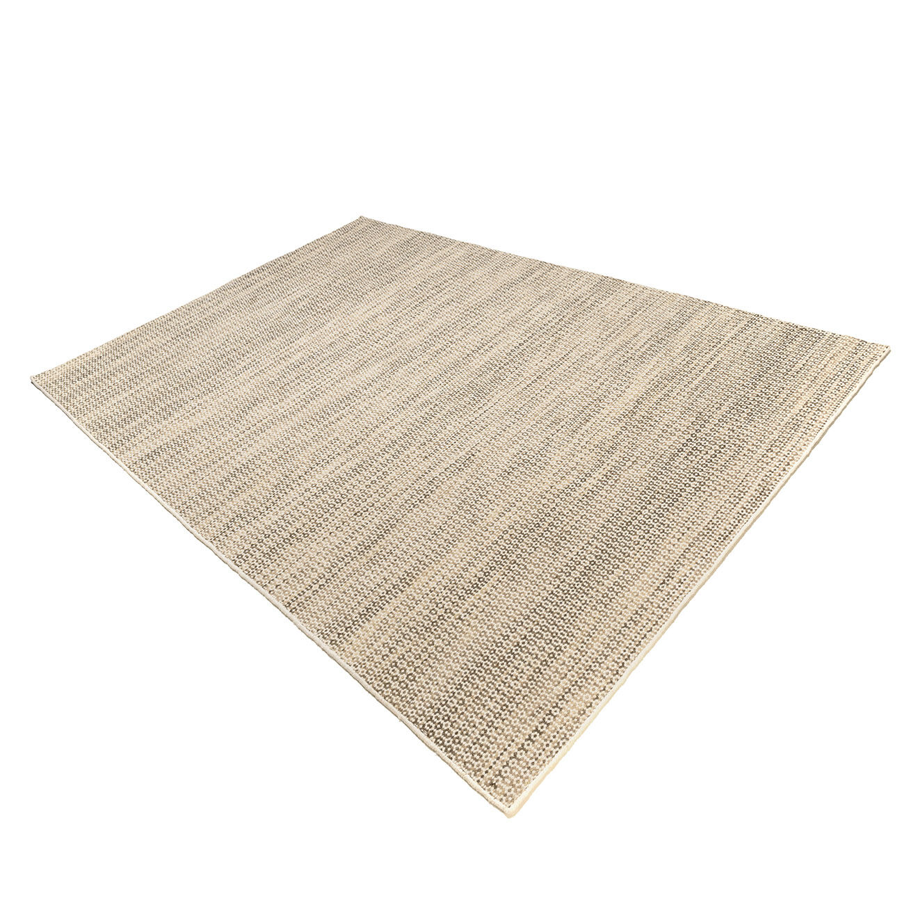 Macabane Tapis en Laine tissée Quentin blanc/kaki - 230x160 cm