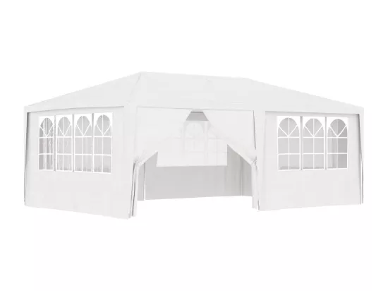 Tente de réception et parois latérales 4x6 m Blanc 90 g/m²