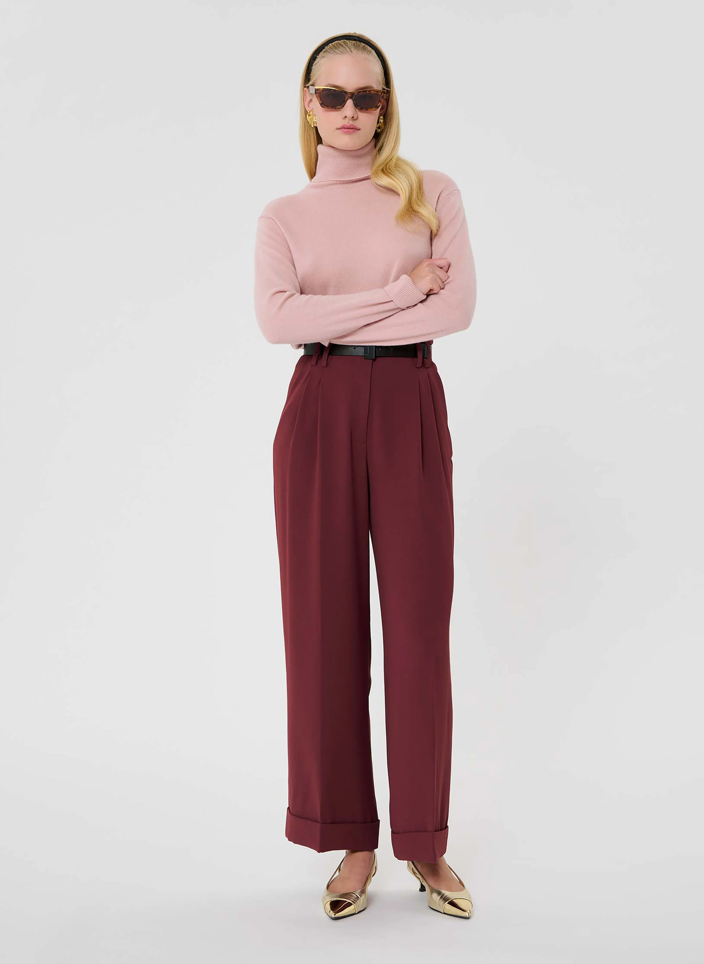 PALIA - Pull col roulé en cachemire | Rose