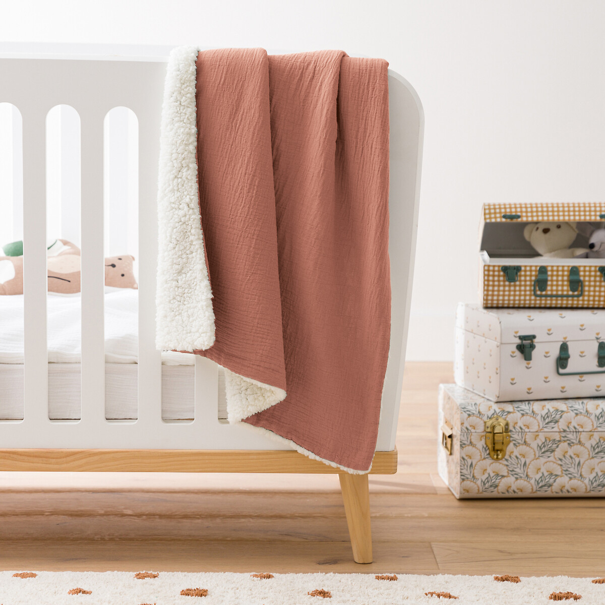 LA REDOUTE INTERIORS<br>Cobertores lisos para bebês em tetra e sherpa Kumla