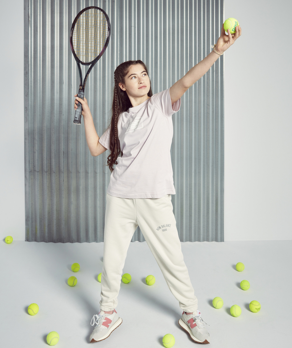 NEW BALANCEJOGGING ESSENTIALS VARSITY BLANC CASSÉ FILLE