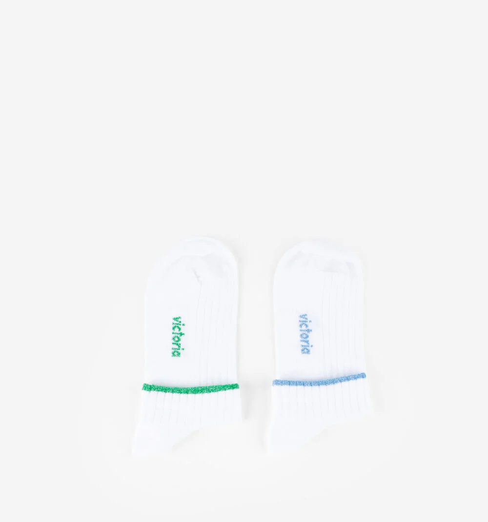 SOCQUETTES LUREXAZUL-VERDE