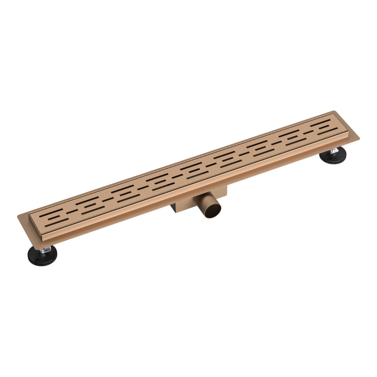 Sanigoods Nura douchegoot met flens 60cm koper geborsteld
