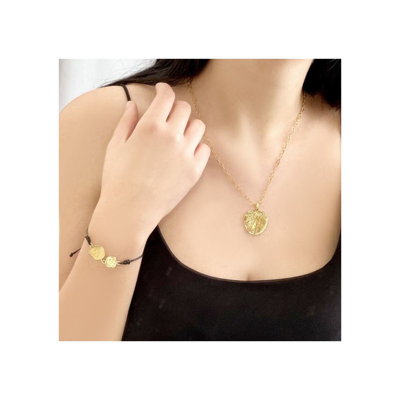 Collier chaîne ronde classique en plaqué argent avec médaille - Bijou de créateur
