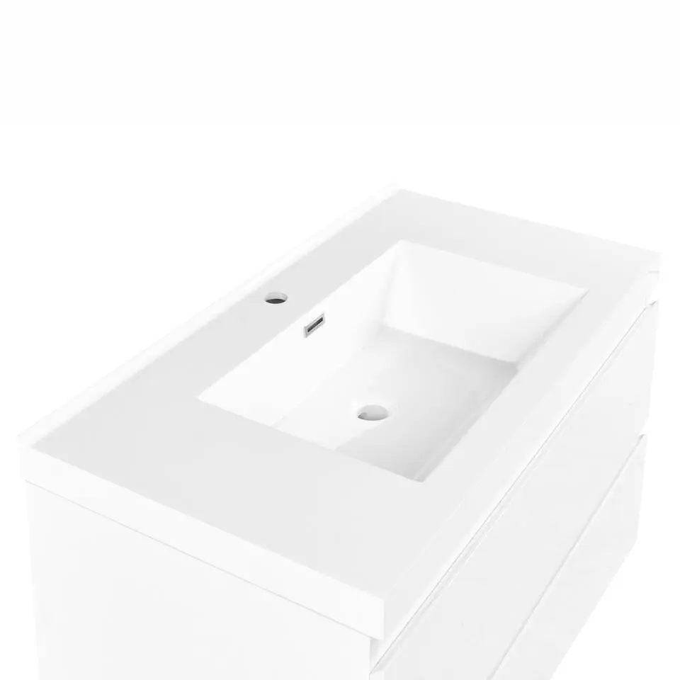 TOTA - Wandgemonteerd meubel met wasbak - Wit - MDF
