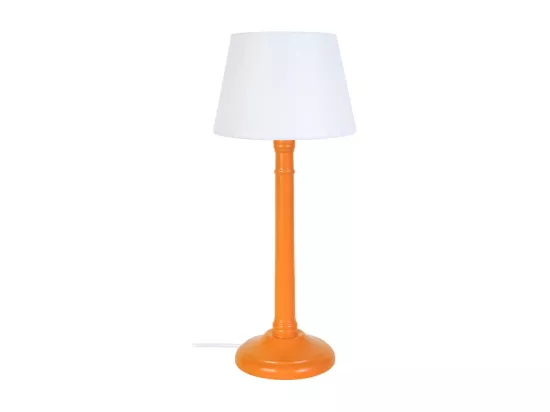 Lampe de chevet colonne bois orange 38,5 cm.