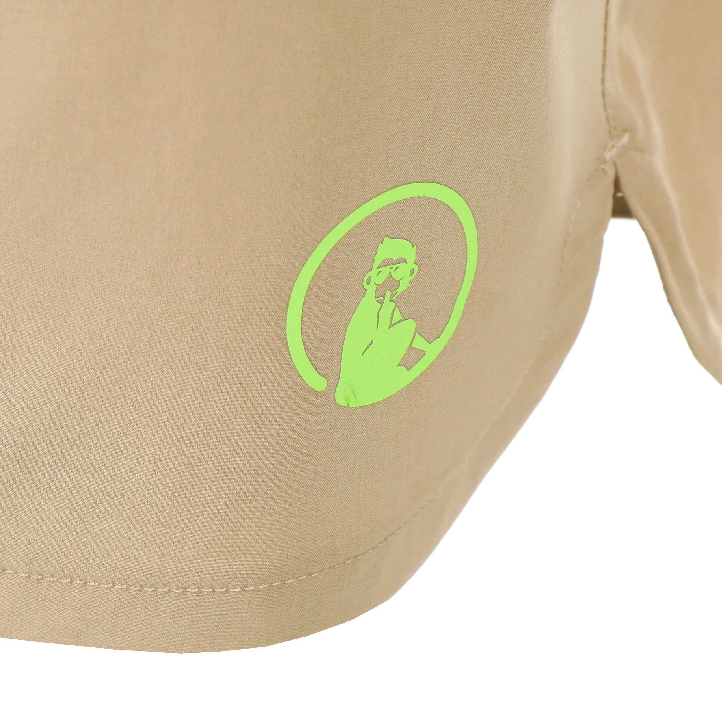 Quiet Please Wild Slam Shorts Hommes - Beige , Vert Fluo