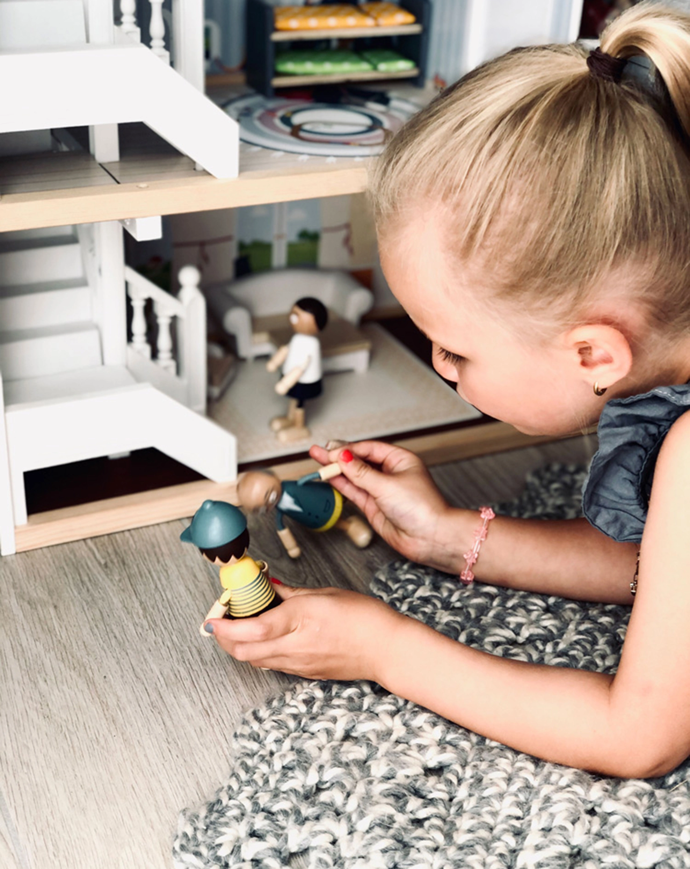 Biegepuppen FAMILIE 6-teilig aus Holz