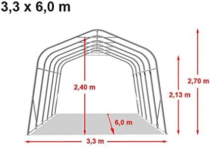 Garagenzelt Carport 3,3 x 6,0 m in dunkelgrün PRIMEtex-Plane Unterstand Lagerzelt grün