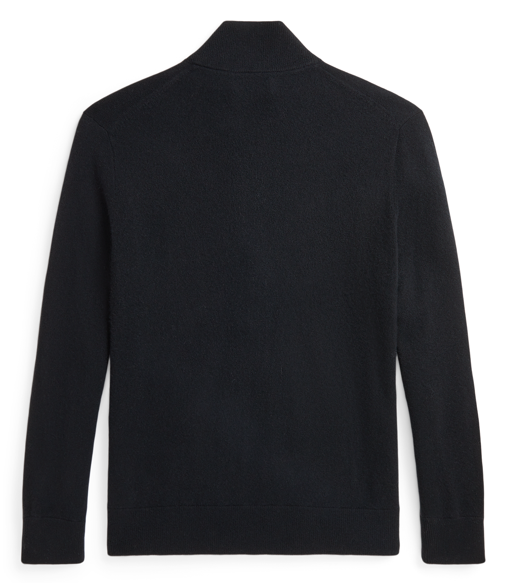Gilet col montant regular-fit brodé en laine mélangée | Noir