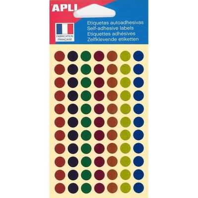 Apli Agipa - 308 Pastilles adhésives - couleurs métal assorties - diamètre 8 mm - réf 013934