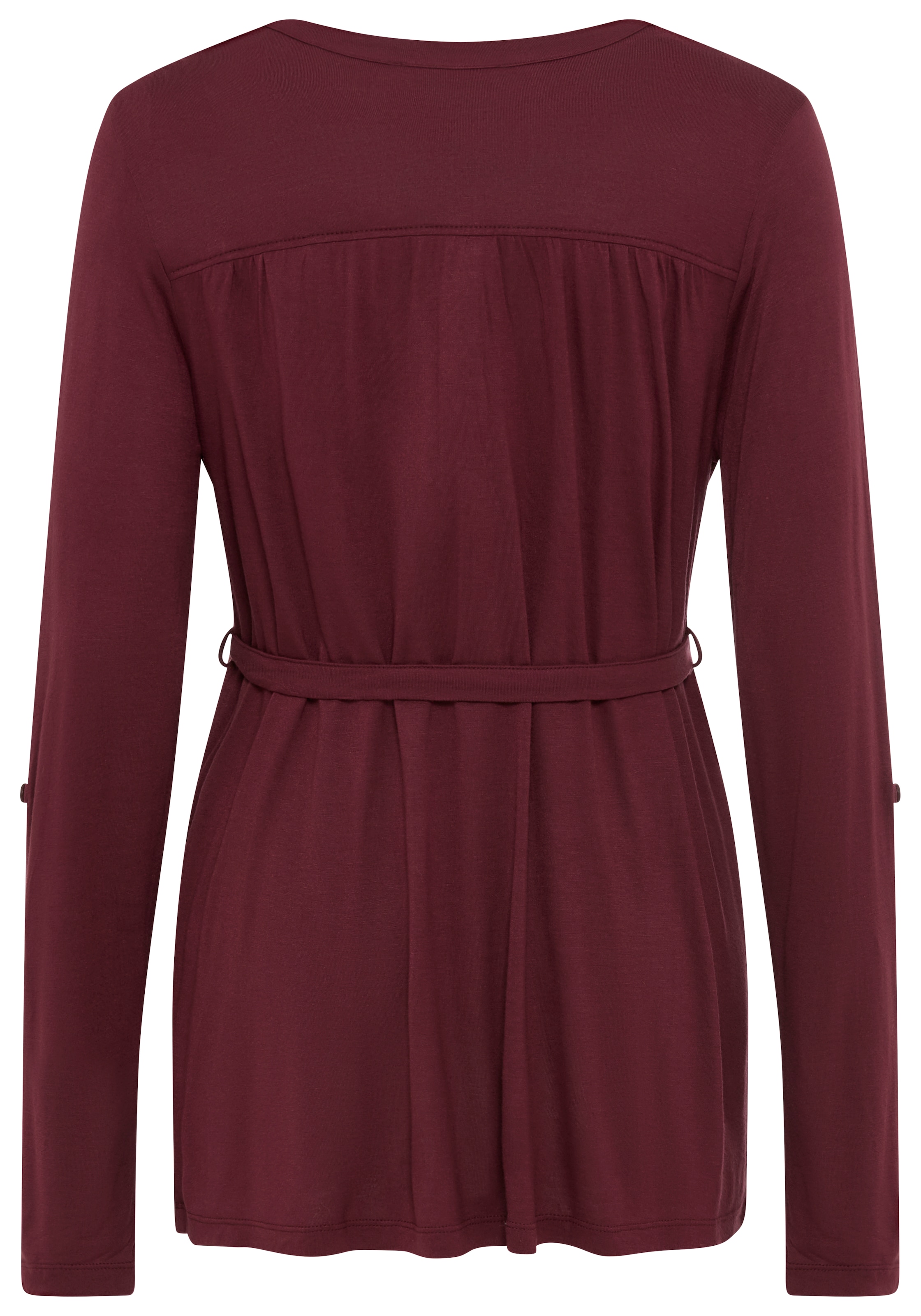 Neun Monate Umstandsshirt »Jersey-Bluse mit Bindegürtel«, Viskose Umstands-Bluse praktisch für Schwangerschaft und danach