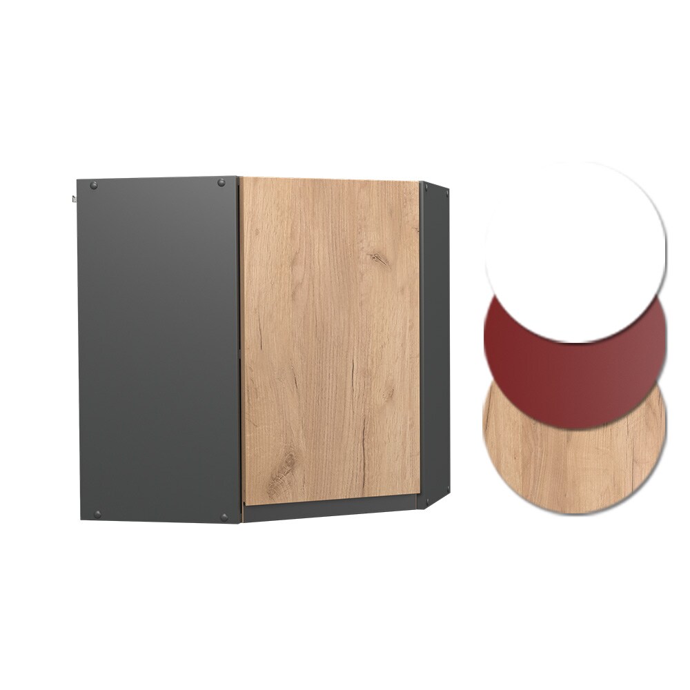 Vicco Eckhängeschrank Küchenschrank Küchenmöbel R-Line J-Shape Anthrazit Eiche 57 cm modern