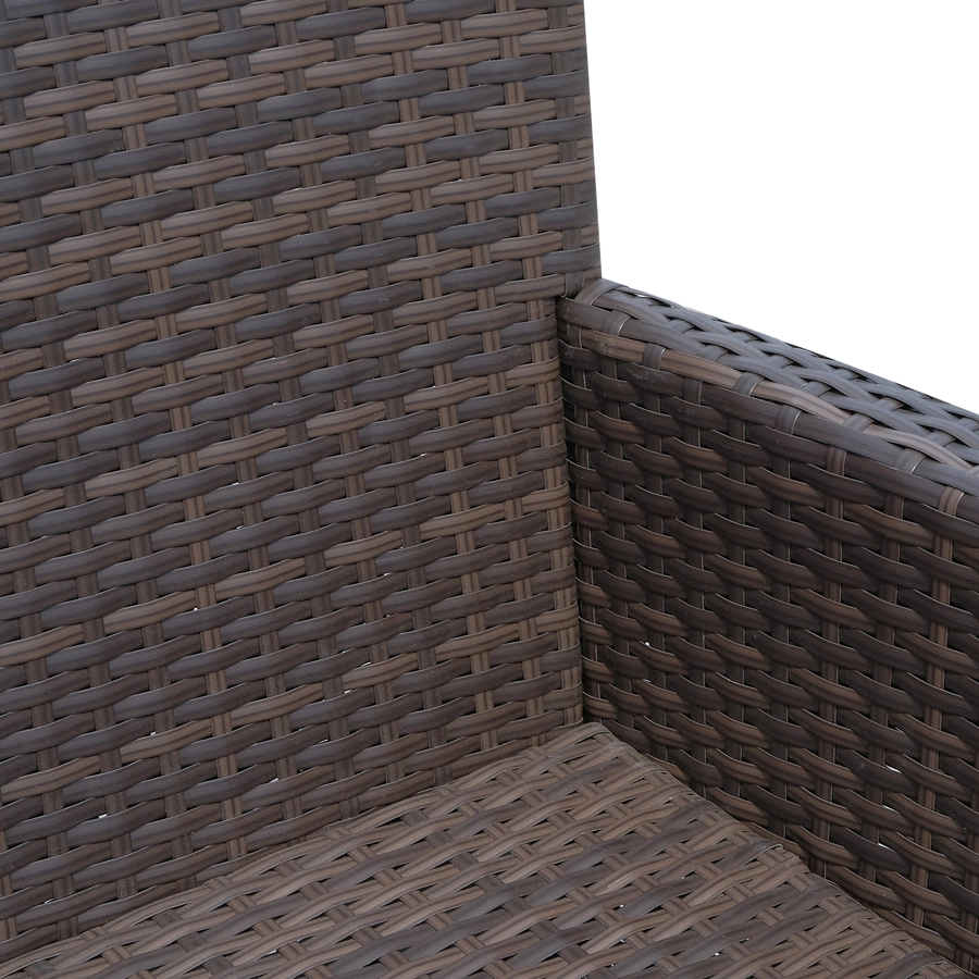 Outsunny Polyrattan Gartenbank braun
