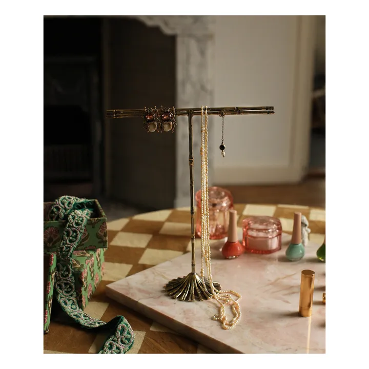Doing Goods Porte-bijoux Frida Bamboo en laiton recyclé  | Mordoré