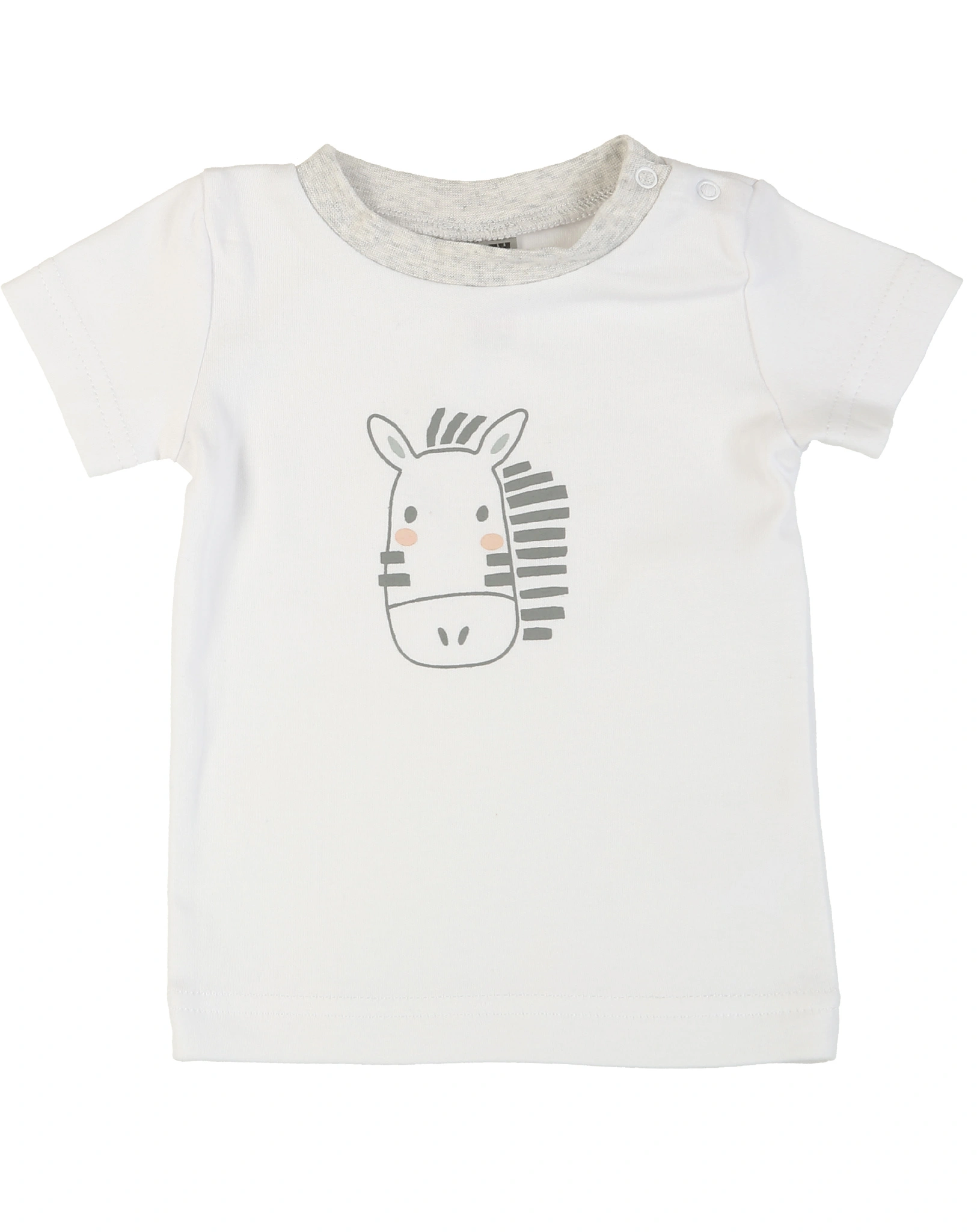 T-Shirt ZEBRA & LÖWE 2er-Pack in weiß/grau
