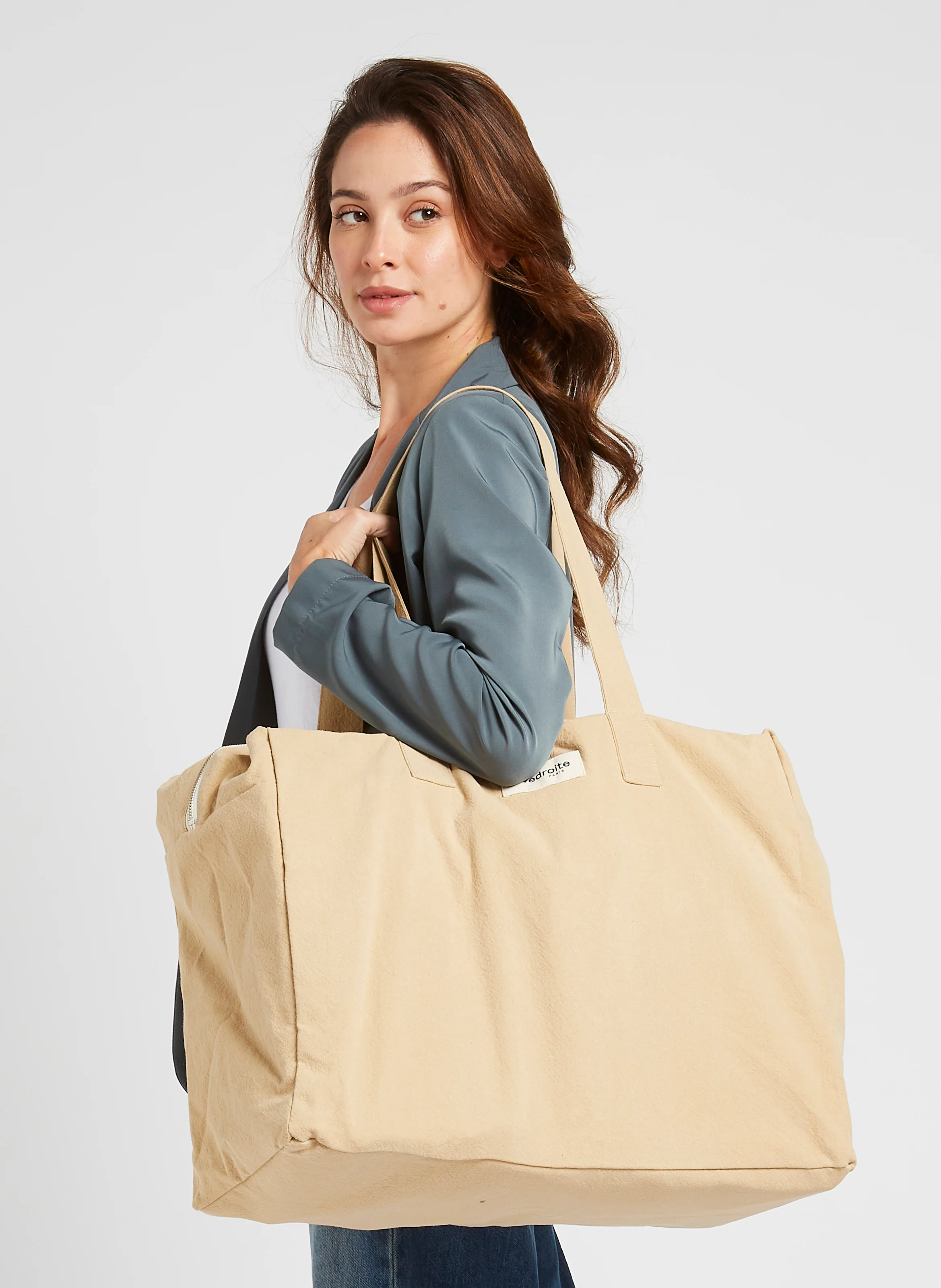 ELZEVIR - Sac de voyage en coton recyclé | Beige