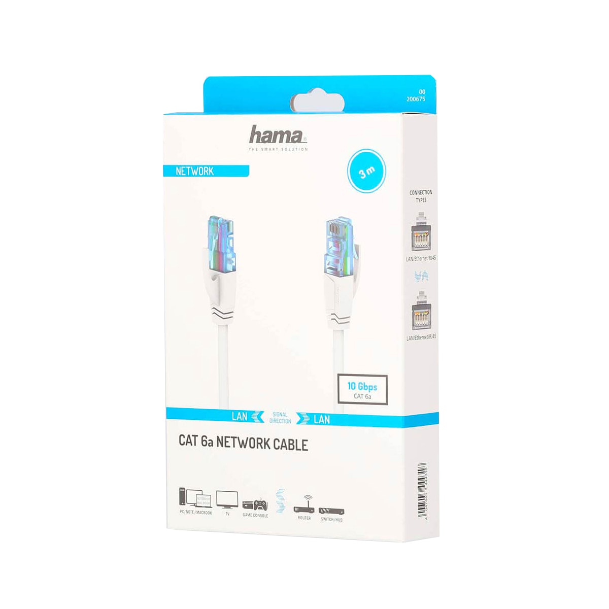 Hama Cat6a U/UTP nettverkskabel 3m