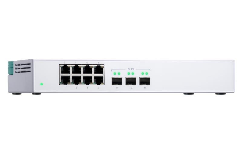 Switch QSW-308S 11 Port<br>10GbE-Switch der Einstiegsklasse mit 10G SFP+-Glasfaser und Gigabit-Ethernet